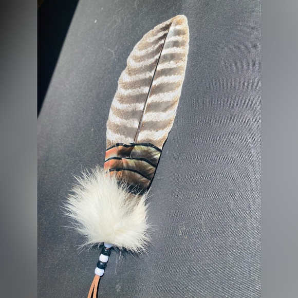 Native American Indian smudging and prayer feather. Or rearview mirror - Picture 1 of 4
